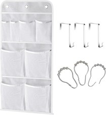 Hanging Mesh Pockets Hold 340oz/1000ml Shampoo Shower Organizer with Over the