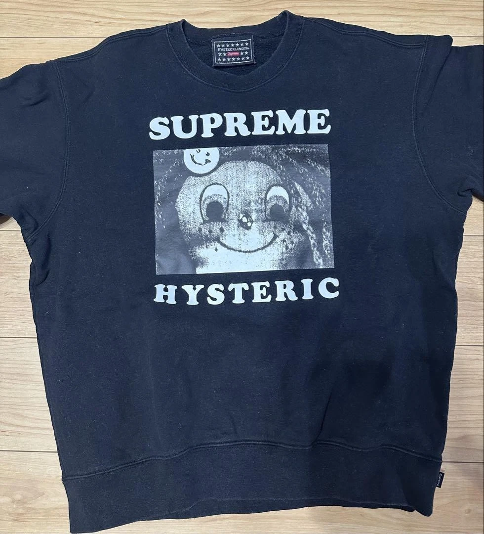 Supreme Homme M Hystérique Glamour Col Rond Noir Iconique Streetwear Rare Limitée USA