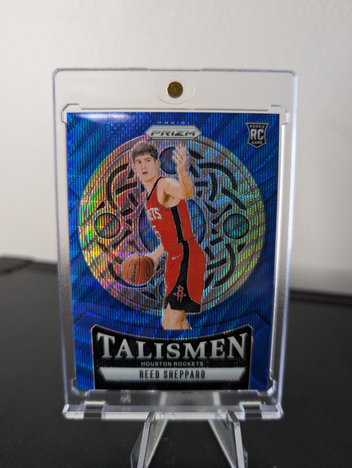 Reed Sheppard 2024-25 Panini Prizm /175 Blue Wave Talismen RC Rookie Rockets