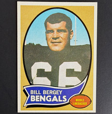 Topps 1970 Topps Bill Bergey #168 Cincinnati Bengals Rookie Football Card. rookie card picture