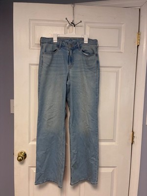 Old Navy High Rise Wow Wide Leg Jeans Size 12 Women's Light Wash Denim NWT