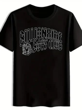 1pc Billionaire Boys Club Graphic Print Short-Sleeve T-Shirt, Black with White L