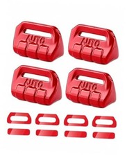 4 PCS Window Switch Button Cover Trim Compatible with Jeep Wrangler JL/JLU Red