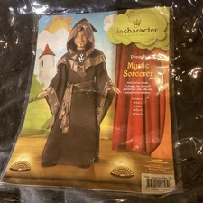 Kids IN CHARACTER Mystic Sorcerer Wizard brown 3 piece costume, Size 6 EUC
