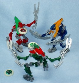Lego Bionicle Metru Nui VAHKI (8614 - 8619) Set of 6 with Glow in the Dark Disks