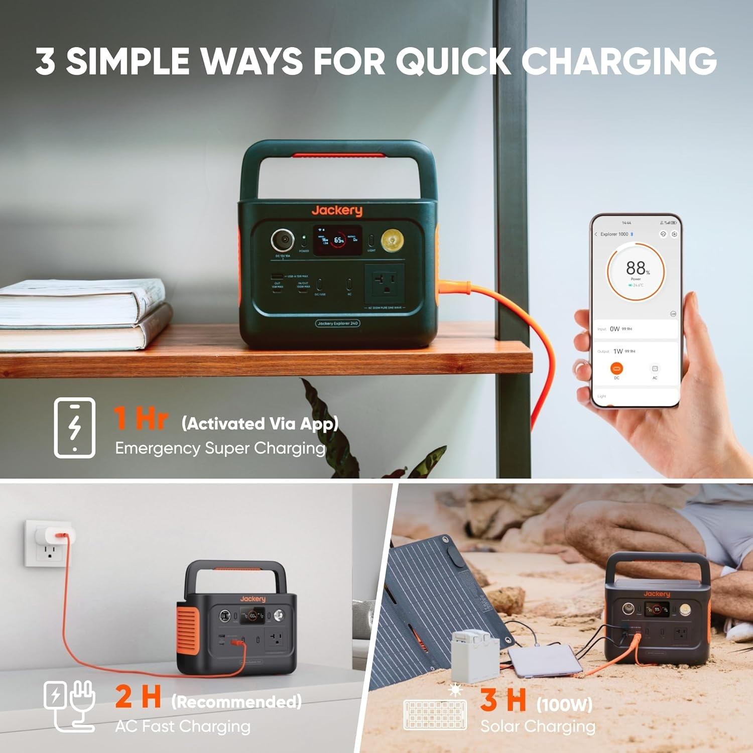 Jackery Refurbished  Solar Generator 240 v2 with 40W Solar Panel, 244Wh capacity