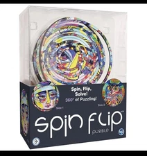 Spin Flip Puzzle 360 Degrees Adult Fidget Toy Spin Flip Solve Abstract Owl Face