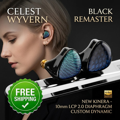Kinera Celest Wyvern Black Remaster Hi-Fi IEM 10mm LCP 2.0 Dynamic Monitor