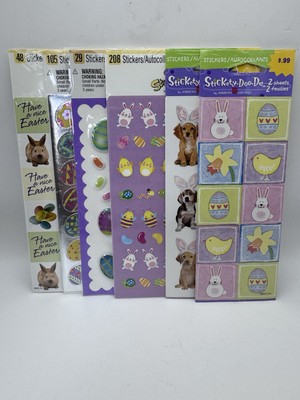 Easter Stickers Stickety-Doo-Da American Greetings Sealed Pkgs Foil Puffy Basket
