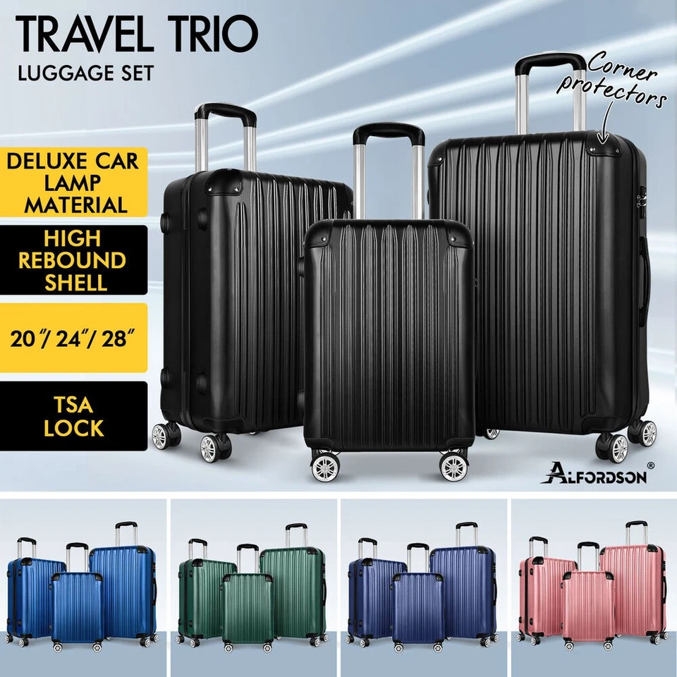 ALFORDSON Luggage 3PCS Set Suitcase Travel Trolley TSA Carry on Hard Case - image 3 of 4