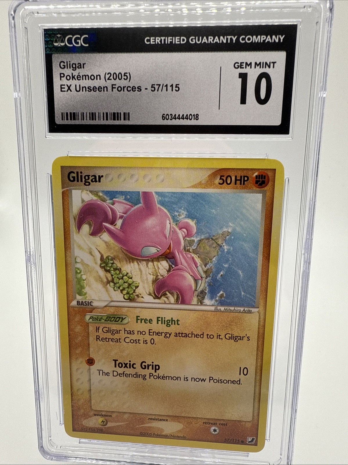 CGC 10 Gem Gligar EX Unseen Forces 57/115 Reg Pokémon