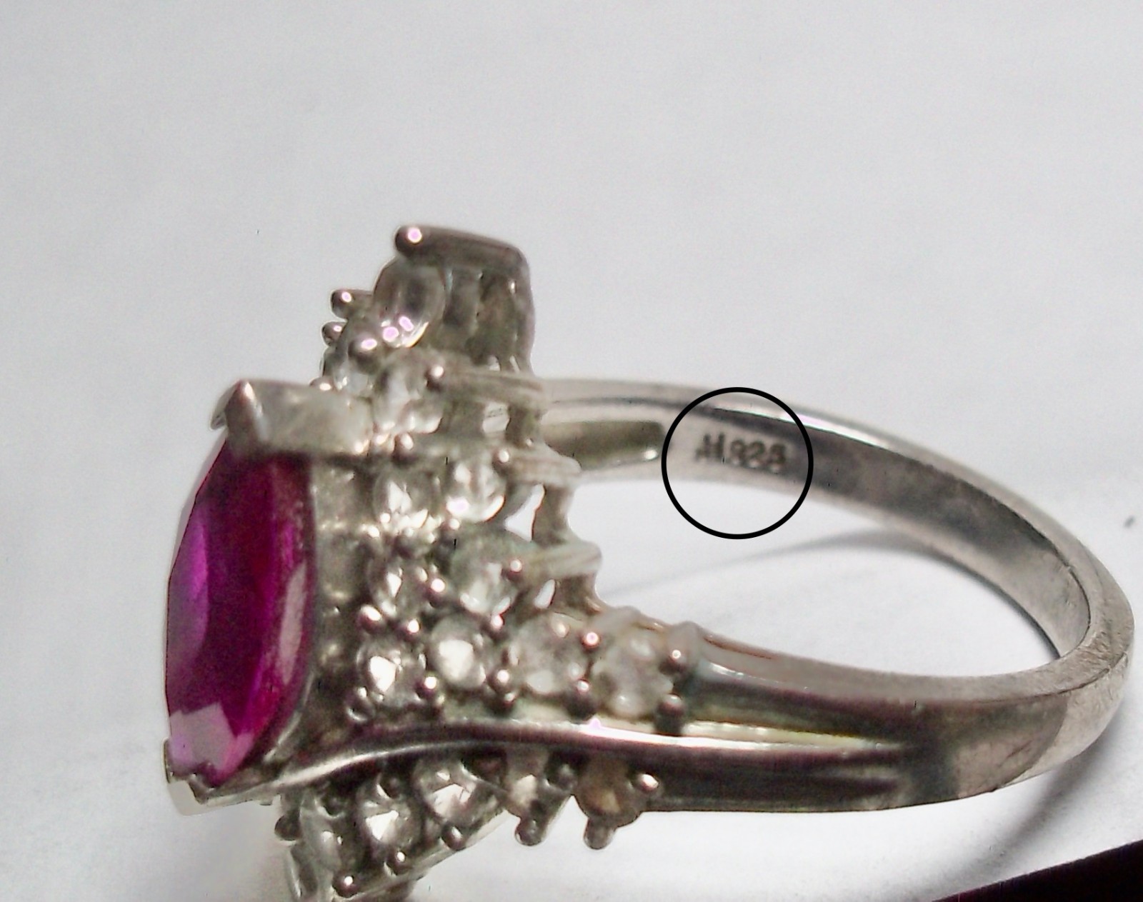 STUNNING - STERLING SILVER - SIMULATED RUBY RING … - image 4