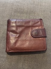 Brown Leather Wallet Quadfold with Coin Pocket ID Holder