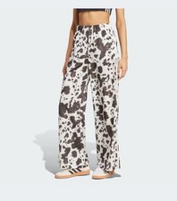 Adidas Originals Satin Wide Leg Pants Women's Size Large Cow Print KA2668 NWT