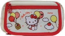 Pencil Case Hello Kitty  Friends Balloon White 3-Zipper Pouch Bag 8x5" NEW