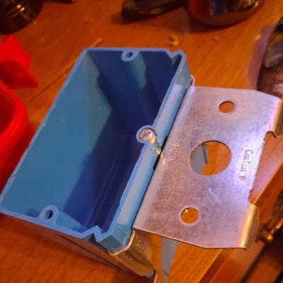 Carlon B121ADJ Single Gang Adjust-A-Box Lot Of 2 Blue Plastic