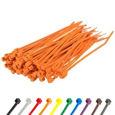 100 Pack 6 Inch Orange Zip Ties 40lb Strength UV Resistant Nylon Cable