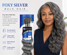 Foxy Silver BULK HAIRS, 100 HUMAN HAIR, 14"-18", Natural look, 3 different wave