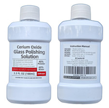 3.3oz (100ml) Cerium Oxide Glass Polishing Liquid &ndash; Deep Cleaning & Removes Wipe