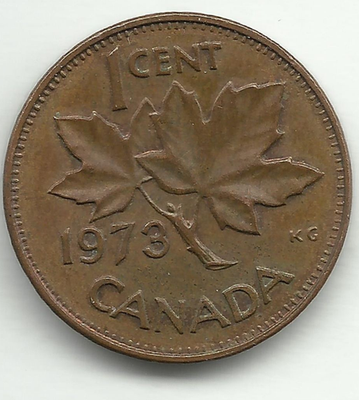 1973 Canada 1 cent Penny Coin Queen Elizabeth II & Canadian Maple
