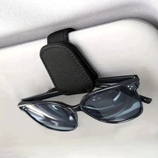 Car Sun Visor Sunglasses Magnetic Leather holder Eyeglass Hanger Clip.