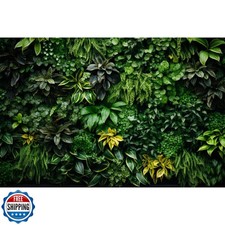 Vertical Garden Aquarium Background Lush Green Tropical Leaves Terrarium Back