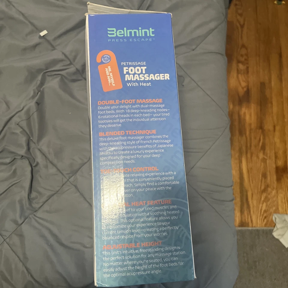 Новый массажер для ног Belmint с подогревом шиацу с переключаемым теплом - Изображение 2 из 4