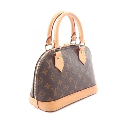 Louis Vuitton Alma Handbag Canvas Leather Monogram Brown