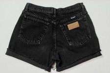 Vintage Wrangler High Waisted Black Denim Western Cut Off Jean Shorts W 29