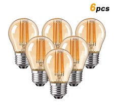 6 LAMPADINE LAMPADE LED 4W FILAMENTO VINTAGE RETRO BULBO LUCE CALDA DIMMERABILE 