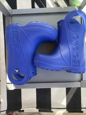 EUC-Crocs Toddler Handle-It Rain Boots Royal Blue Child Size 8 Unisex