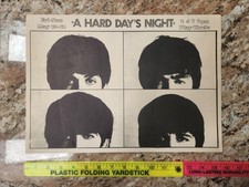Rare Vintage Beatles Movie Poster A HARD DAYS NIGHT 1960s 1970s Orig. White