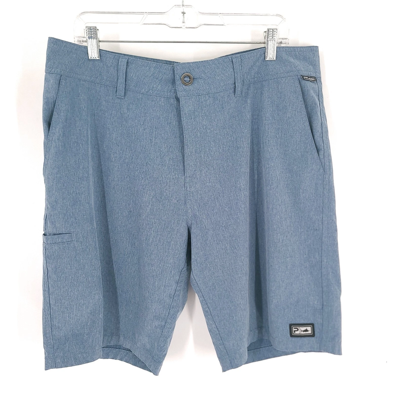 Pelagic Shorts Mens 36 Blue Deep Sea Hybrid Fishing Boat Lightweight Stretch