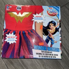 DC Comics Superhéroe Niñas Mujer Maravilla Tutú con Kit de Diseño de Parche Fiesta de Halloween