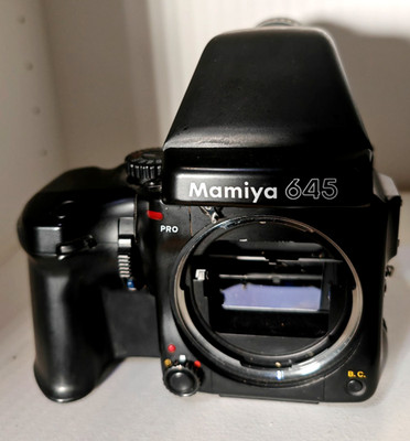 Mamiya 645 Pro  finder film Camera +Grip 120 filmBac