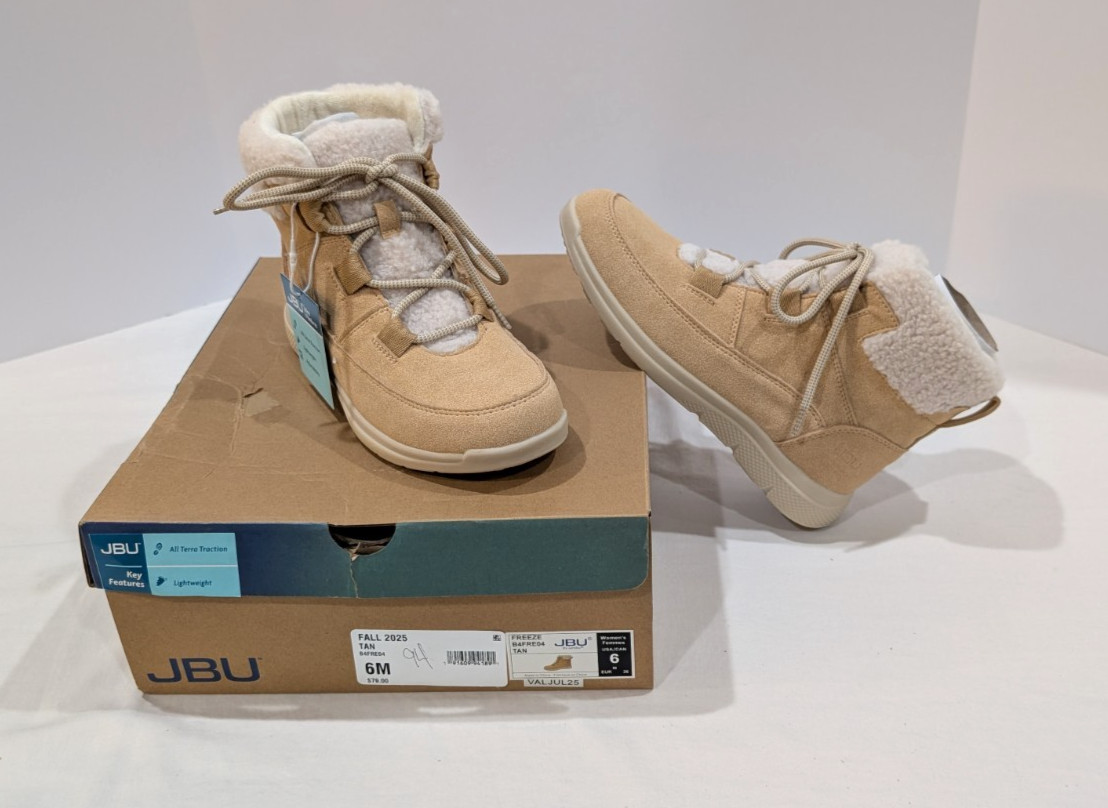 JBU Jambu Women's Freeze Lightweight Lined Lace-Up Boot Brown Tan Size 6M NEW
