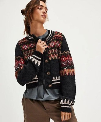 FREE PEOPLE MILLIE CARDIGAN GRAPHITE GREY  XS RRP £188