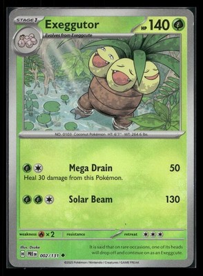 Exeggutor (Poke Ball Pattern) 002/131 Holo Prismatic Evolutions Uncommon NM