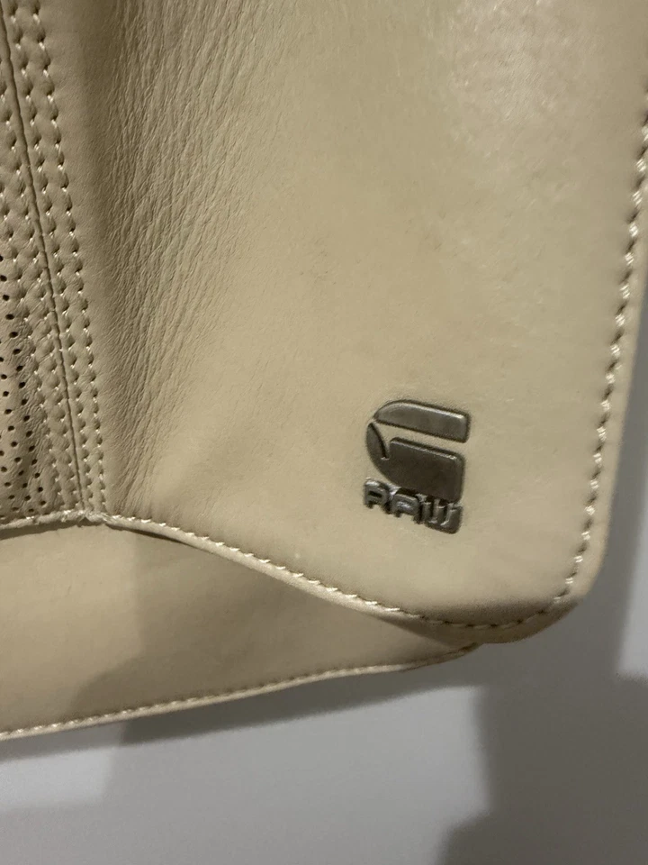 Винтажная сумка через плечо Y2K G Star необработанная светло-бежевая - Изображение 3 из 4