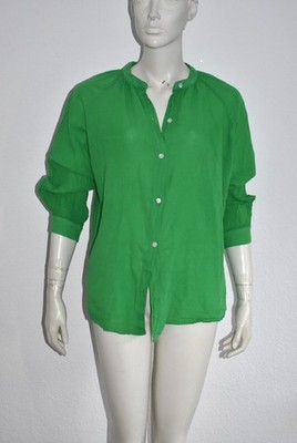 MARGOT PARIS   weiche Bluse aus Baumwolle - Grün - Gr. S-M