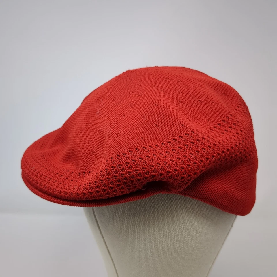 Gorra Kangol Newsboy Roja Talla Única Tejido Elástico Crochet Plana en Blanco Foto 3 de 4