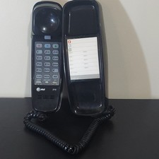 AT T 210M Trimline Slimline Phone Black Corded Landline Push Button Tone/Pulse