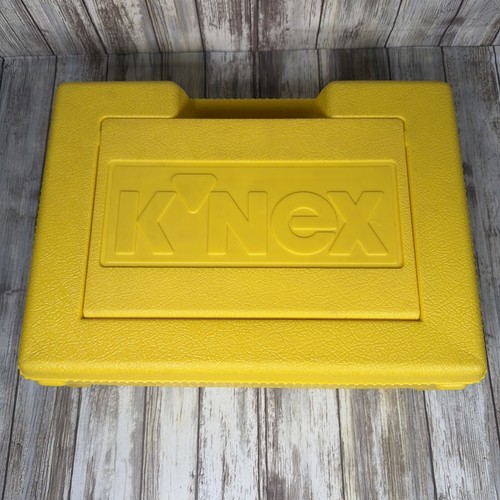 Lot Vintage 1992 K'NEX Yellow Box Hard KNEX Carrying Case w/ Pieces & Book - Picture 2 of 12