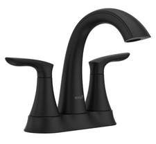 Pfister LG48-WRPB Weller 4" Spread Centerset Bathroom Faucet Drain Matte Black