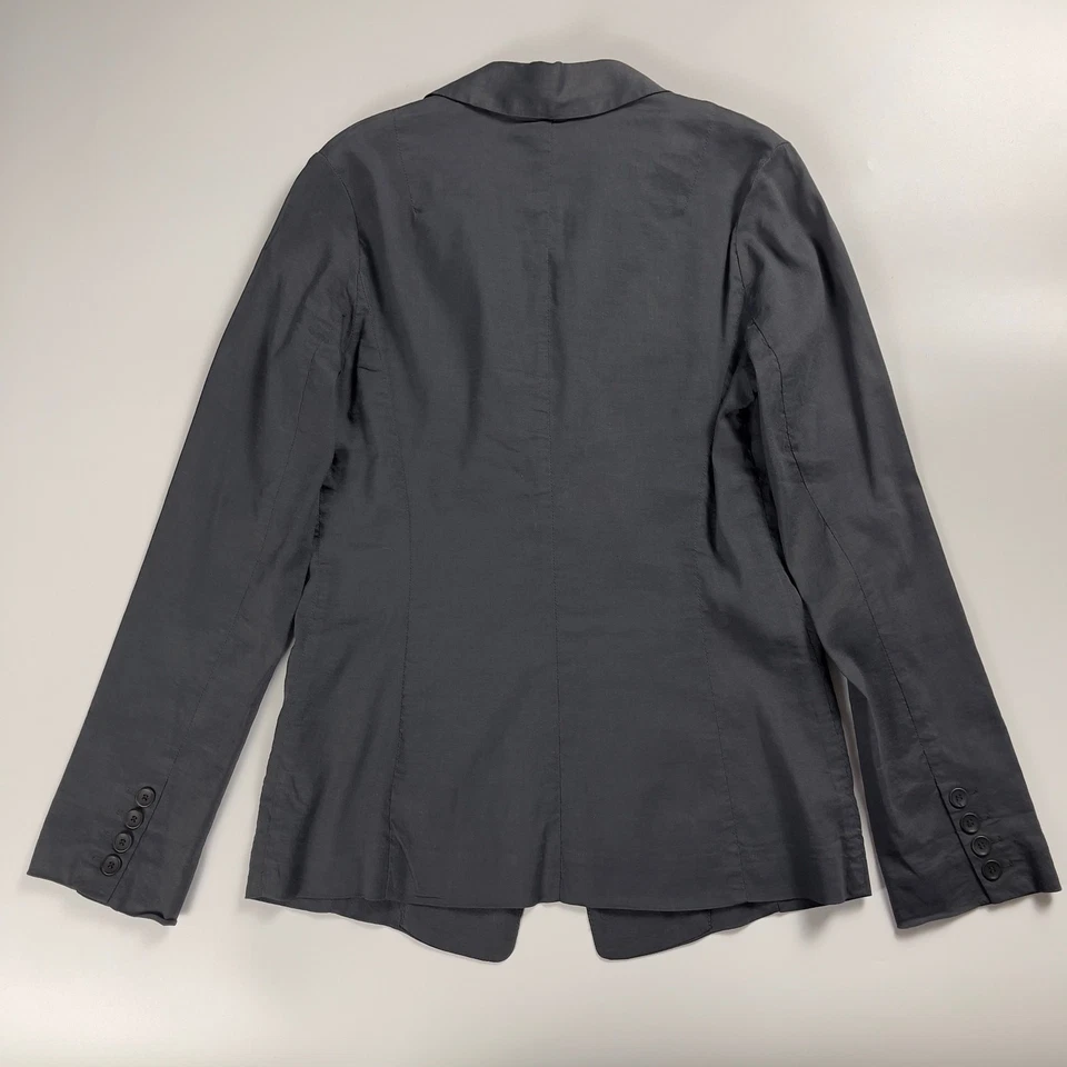 Blazer Eileen Fisher Mujer 6 Gris Lino Viscosa Chaqueta Oficina Sirena Corporativo Foto 2 de 4