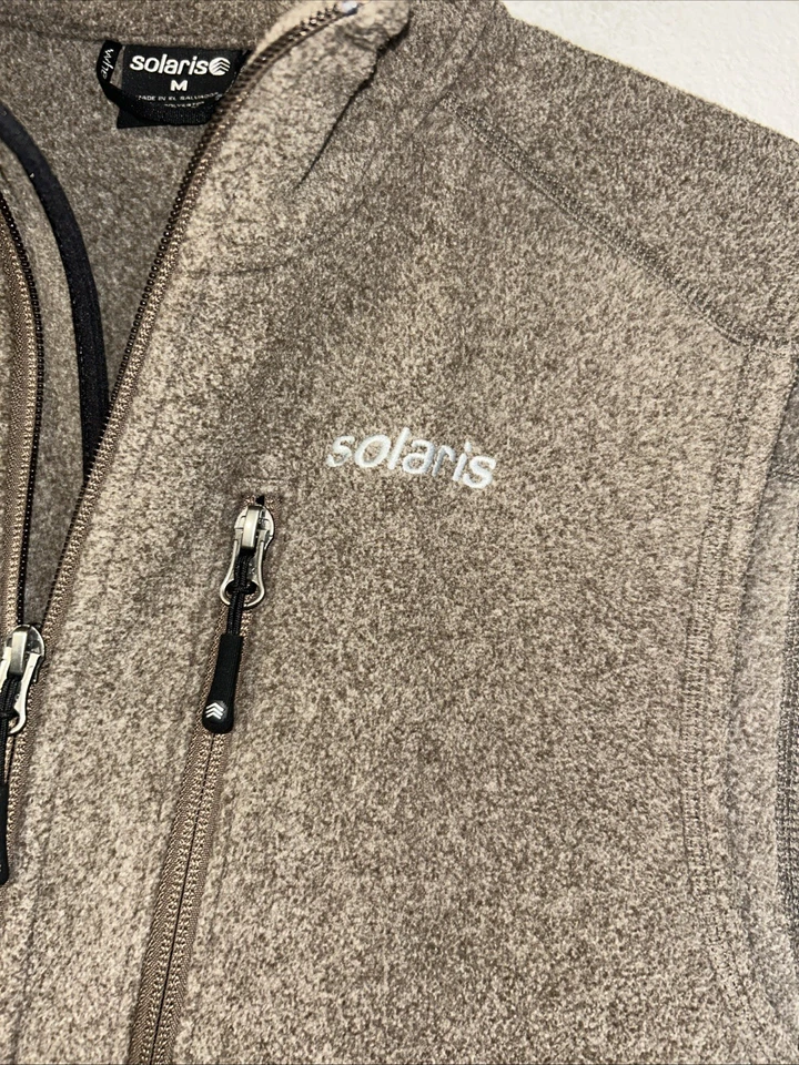 Solaris Men’s Medium Brown Fleece Best, Zip Pockets, Sleeveless - Image 3 of 4