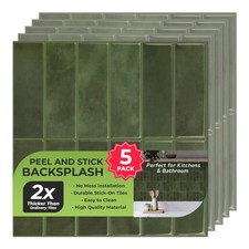5 Pack Peel and Stick Backsplash Subway Tiles, Extra Thick 3D Wall Panels, He...