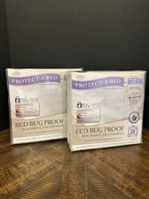 Set of 2 Protect-A-Bed Bed Bug Proof Box Spring Encasements Hotel King 7.5" NEW