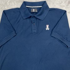 PSYCHO BUNNY Pique Polo Shirt Boys XL Classic Pima Cotton Short Sleeve Knit Blue