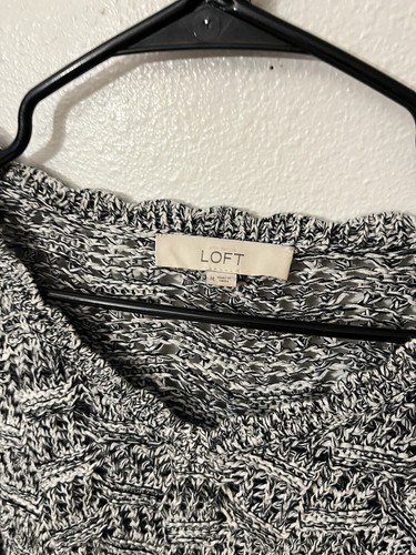 Ann Taylor LOFT Sweater Women’s Medium Crochet Long Sleeve Open Knit V Neck - Bild 2 von 5